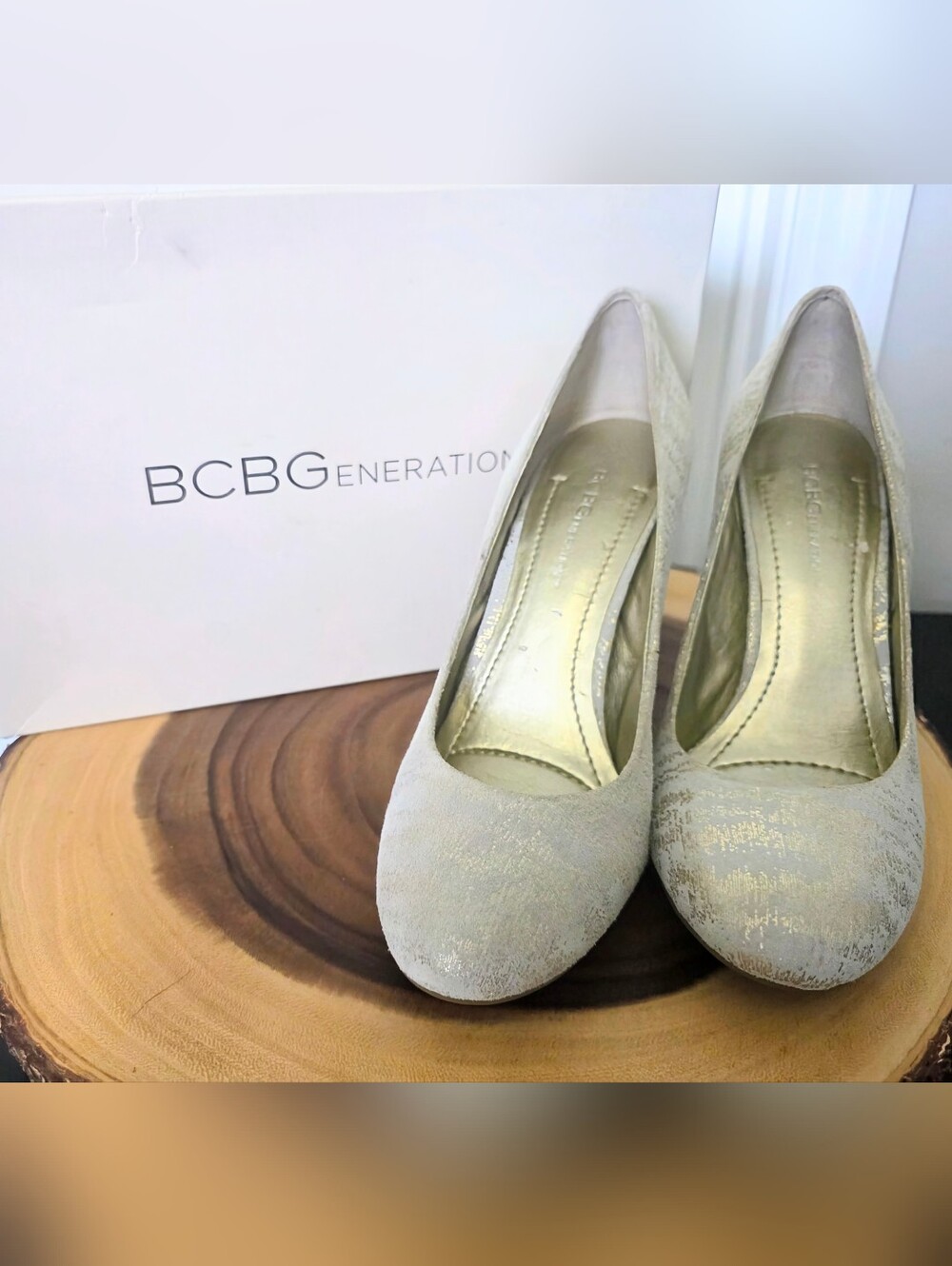 BCBGeneration Women's Cream Suede Pumps